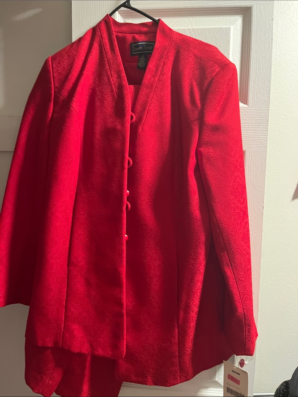 Petite Sophisticate Red Button-Front Women's Jacket